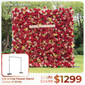 litchi：5D Fabric Artificial zip up curtain flower wall + Free Flower Stand(Ready to ship-Only USA) Free Shipping