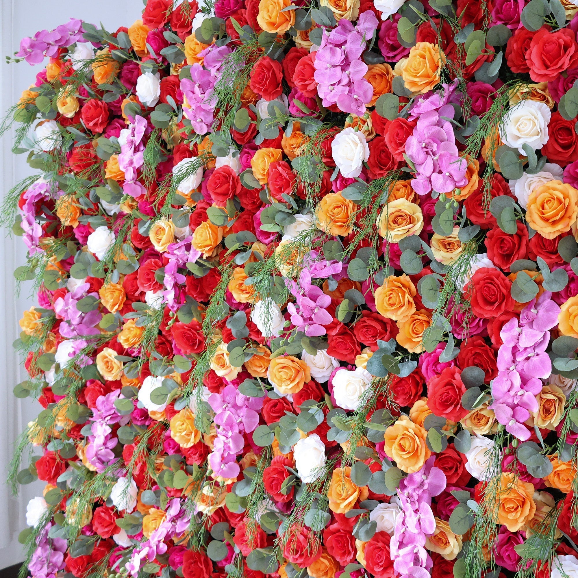 Fiery Color Burst Floral Extravaganza Wall: A Bold. Lively Masterpiece for Energetic Celebrations | VF-546