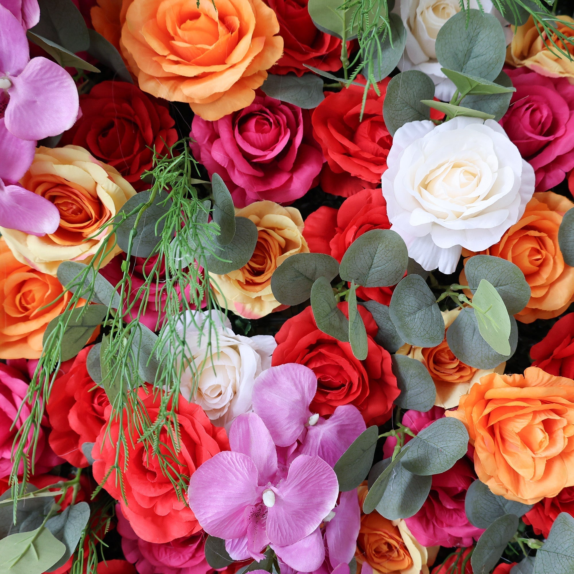 Fiery Color Burst Floral Extravaganza Wall: A Bold. Lively Masterpiece for Energetic Celebrations | VF-546