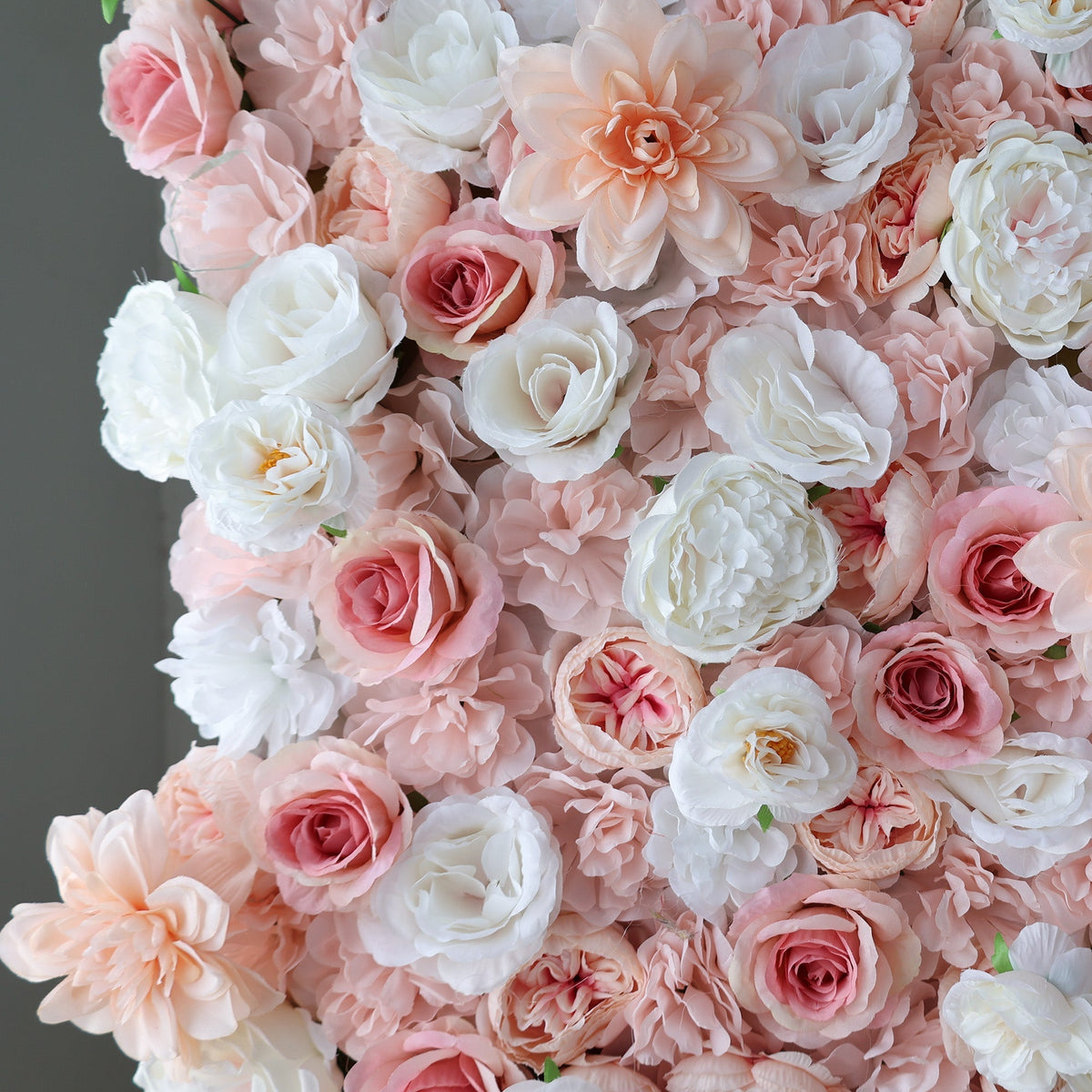 Blush Pink & Soft White Floral Extravaganza Wall: A Dreamy. Romantic Masterpiece for Enchanting Celebrations | VF-553