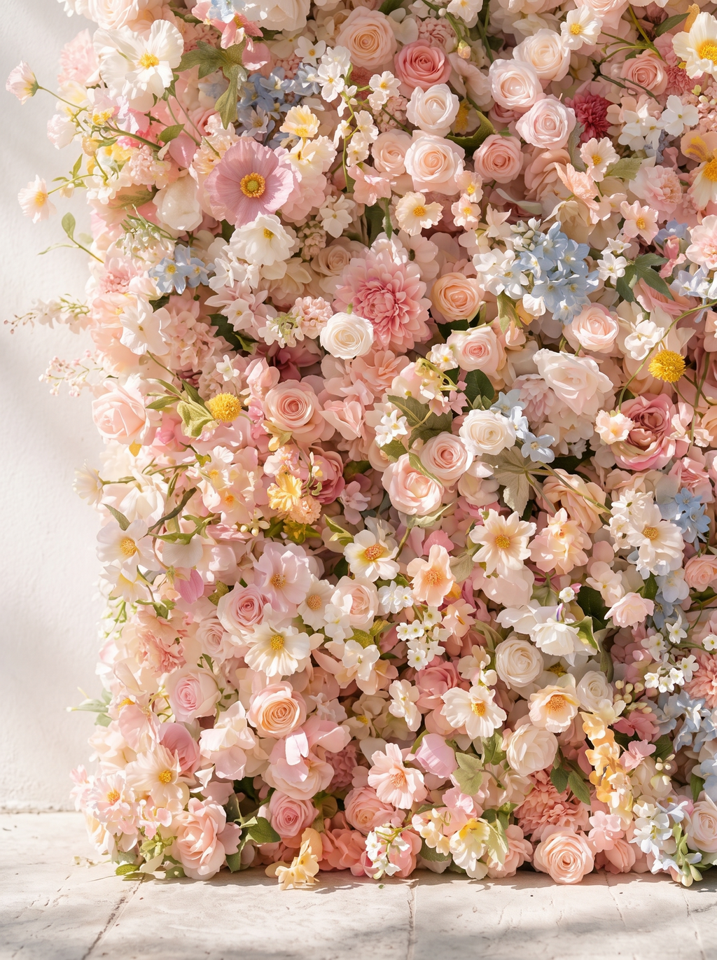 Sorbet：2026 Luxury 5D Macaron Floral Wall with Greenery Roll-Up Backdrop for Whimsical Bridal Showers Free Shipping