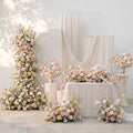 White & Pink Silk Wedding Full Floral Decor Set Arch Aisle Table Flower Arrangement for Romantic Weddings & Proposals