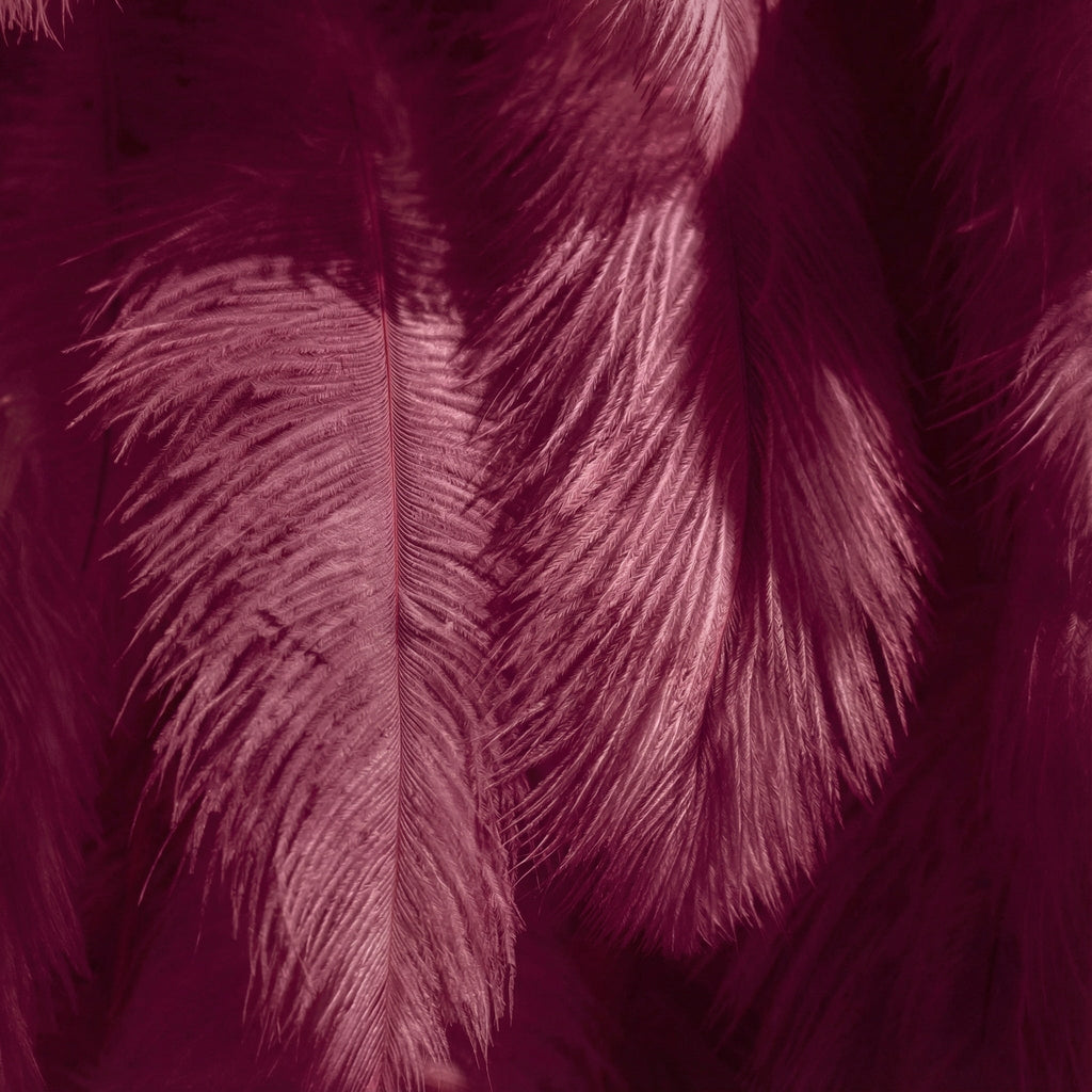 Burgundy Artificial Feather Backdrop: Luxe Plume Display with 7+ Color Options & Custom Services. DIY Photo Booth Decoration | VF-164-BURGUNDY