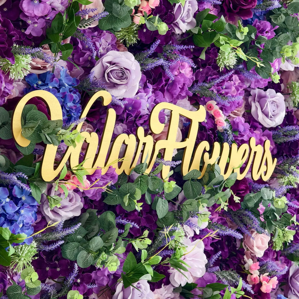 Roll Up Fabric Artificial Purple Flower Wall Wedding Backdrop. Floral Party Decor. Event Photography | VF-192