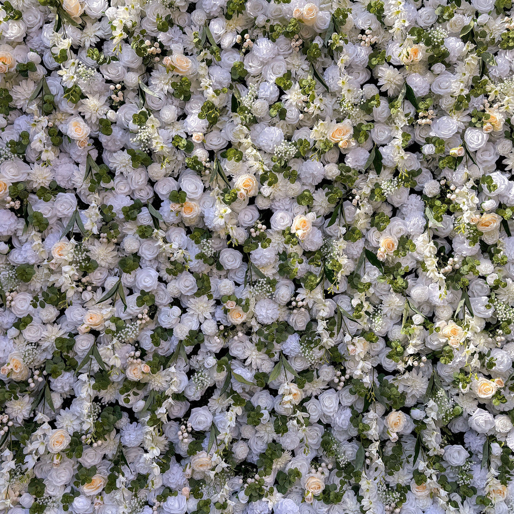 Exquisite All - White Artificial Flower Wall - The Epitome of Elegant and Romantic Style for Weddings and Events | VF-805