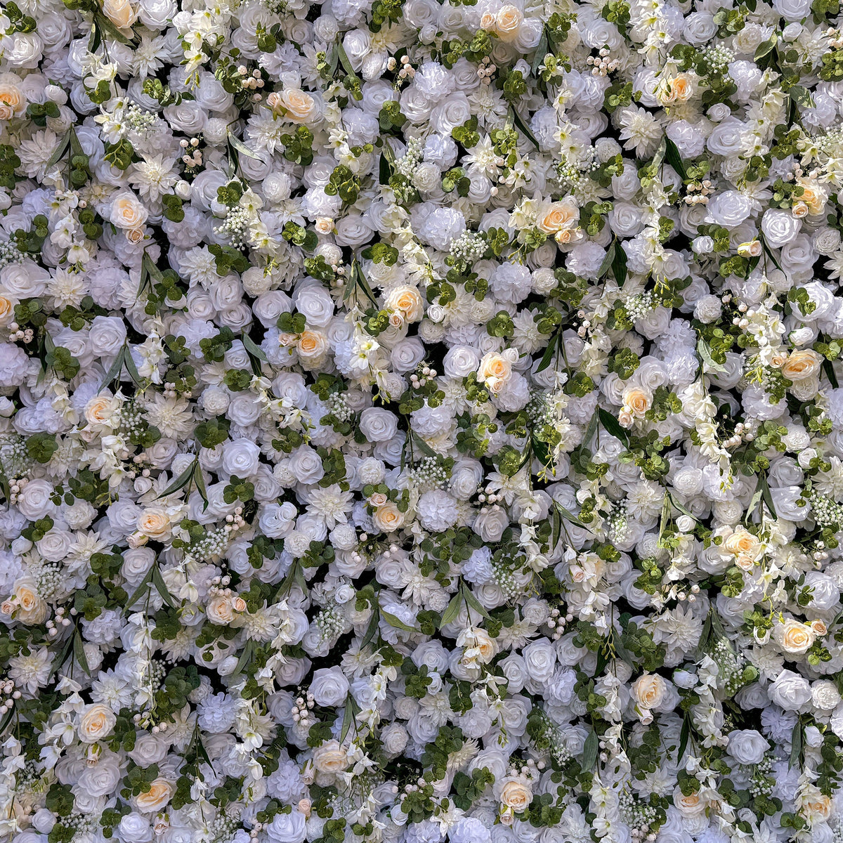 Exquisite All - White Artificial Flower Wall - The Epitome of Elegant and Romantic Style for Weddings and Events | VF-805