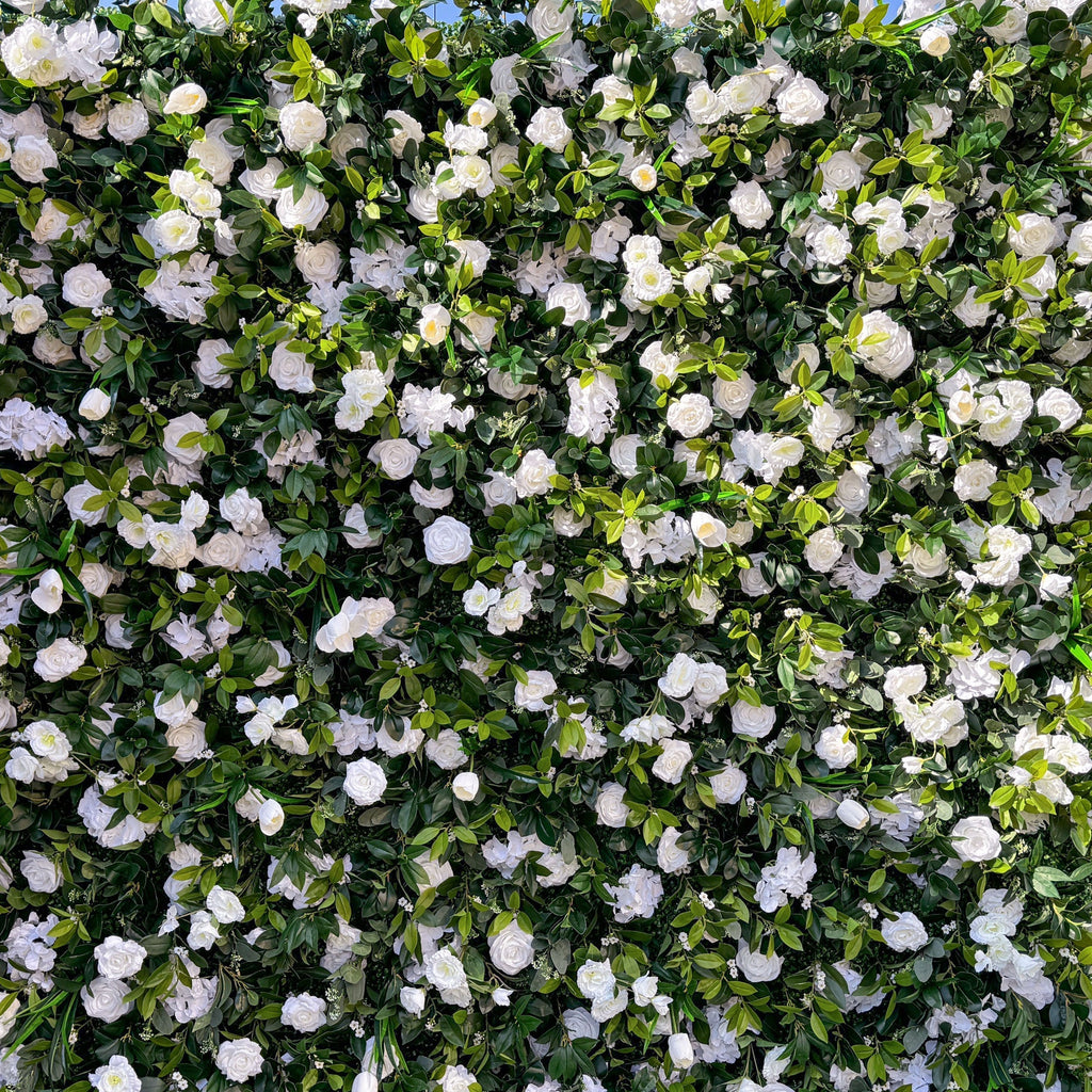 Enchanting White & Green Artificial Flower Wall - The Heart - Stealer for Wedding and Event Decor | VF-802