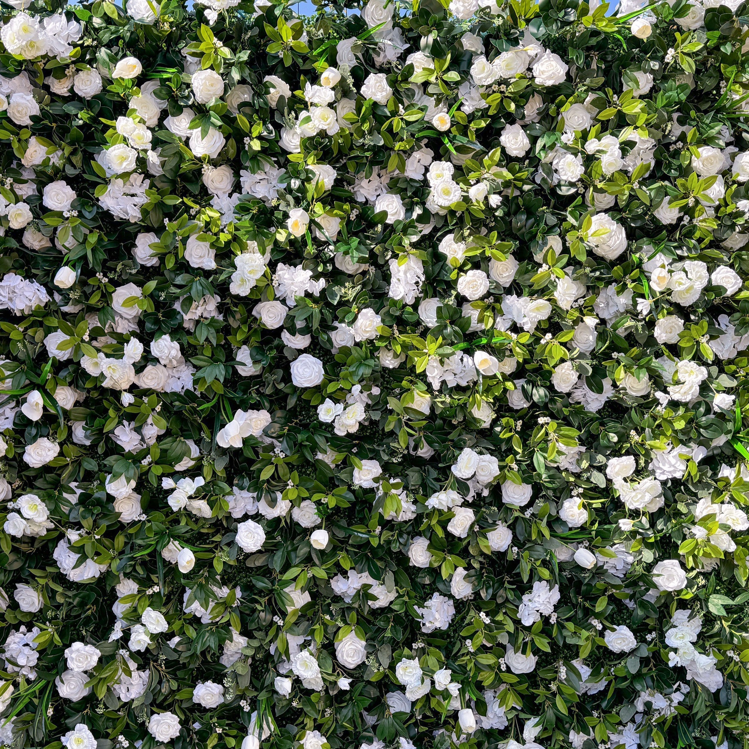 Enchanting White & Green Artificial Flower Wall - The Heart - Stealer for Wedding and Event Decor | VF-802