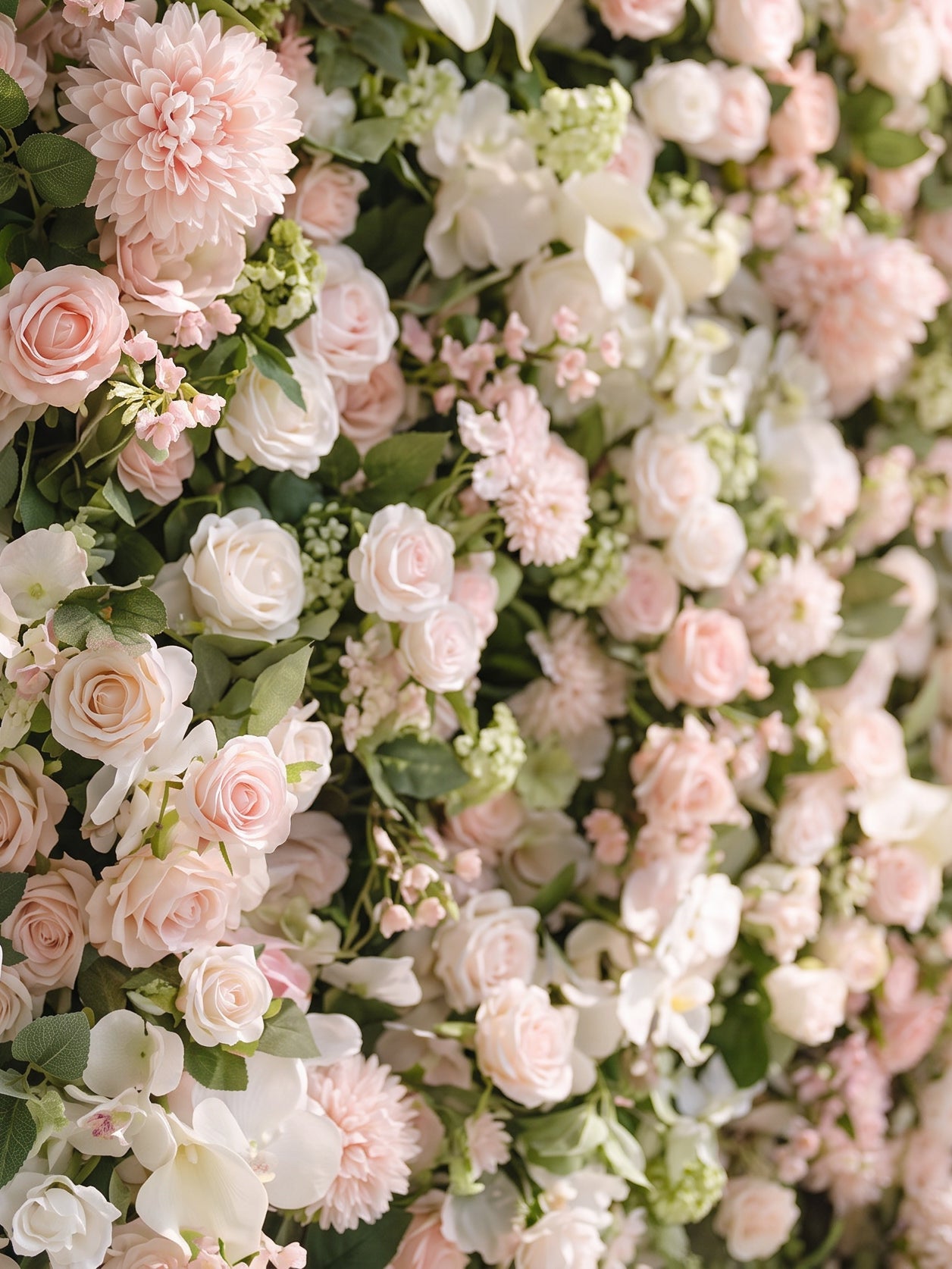 Cashmere：2026 Luxury 5D White & Pink Floral Wall with Greenery Roll-Up Backdrop for Rustic Garden Weddings Free Shipping