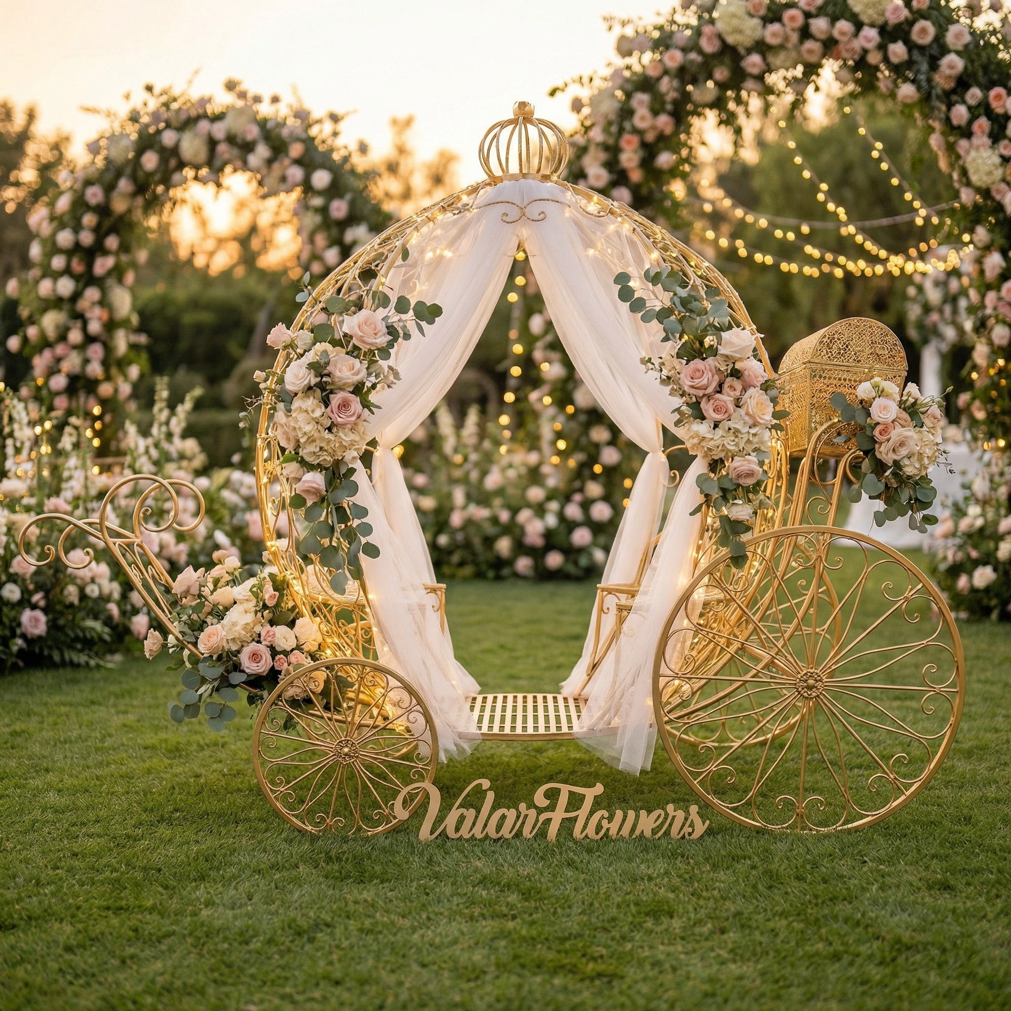 7.9ft Life size Height Fairy Princess Style Cinderella's Fantasy Pumpkin Carriage for Castle Decorating / Halloween / Baby Shower / Wedding Invitation Decor