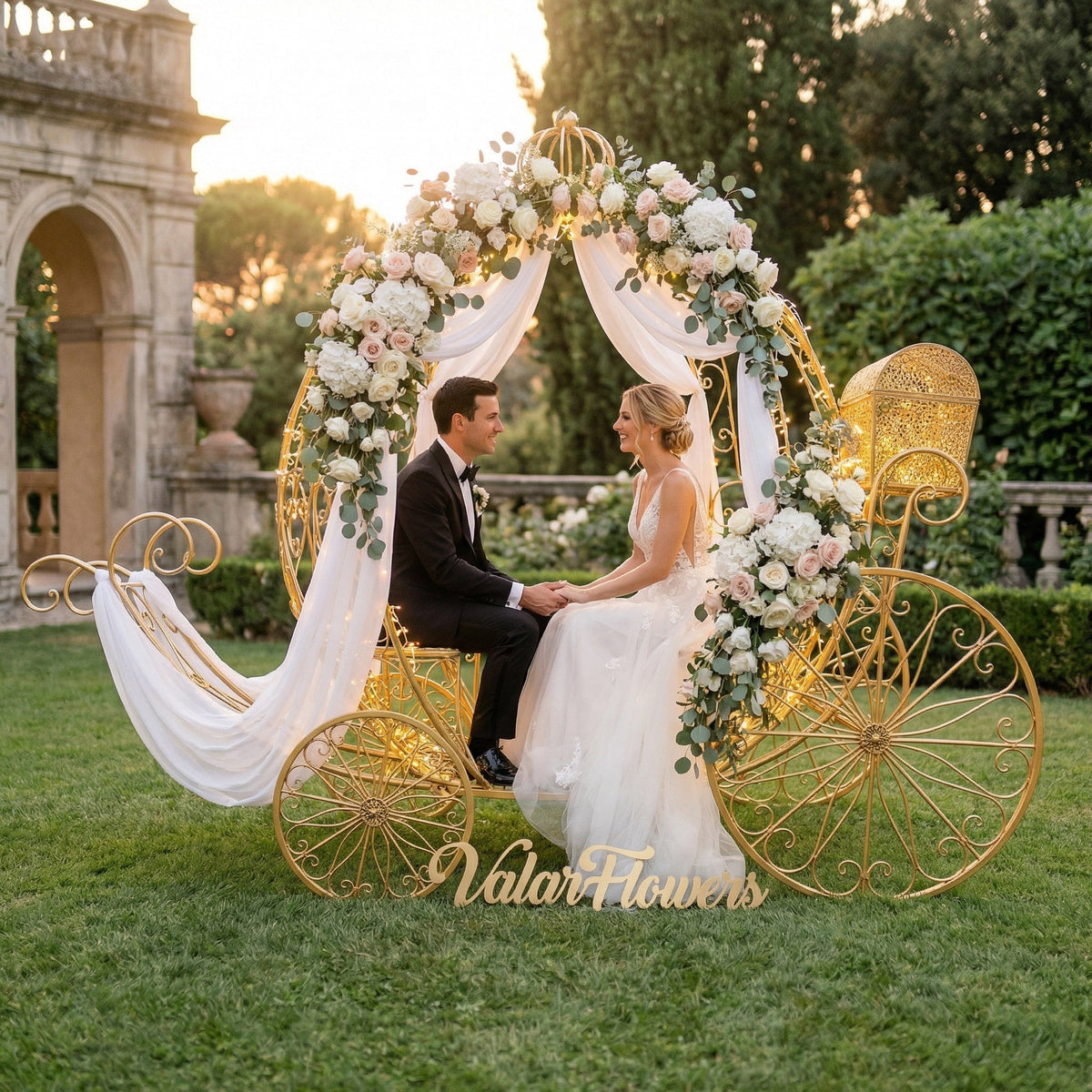 7.9ft Life size Height Fairy Princess Style Cinderella's Fantasy Pumpkin Carriage for Castle Decorating / Halloween / Baby Shower / Wedding Invitation Decor