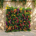 Tropical Rainforest Mixed-Bloom Flower Wall Backdrop: Lush Exotic Floral & Foliage Display | VF-835