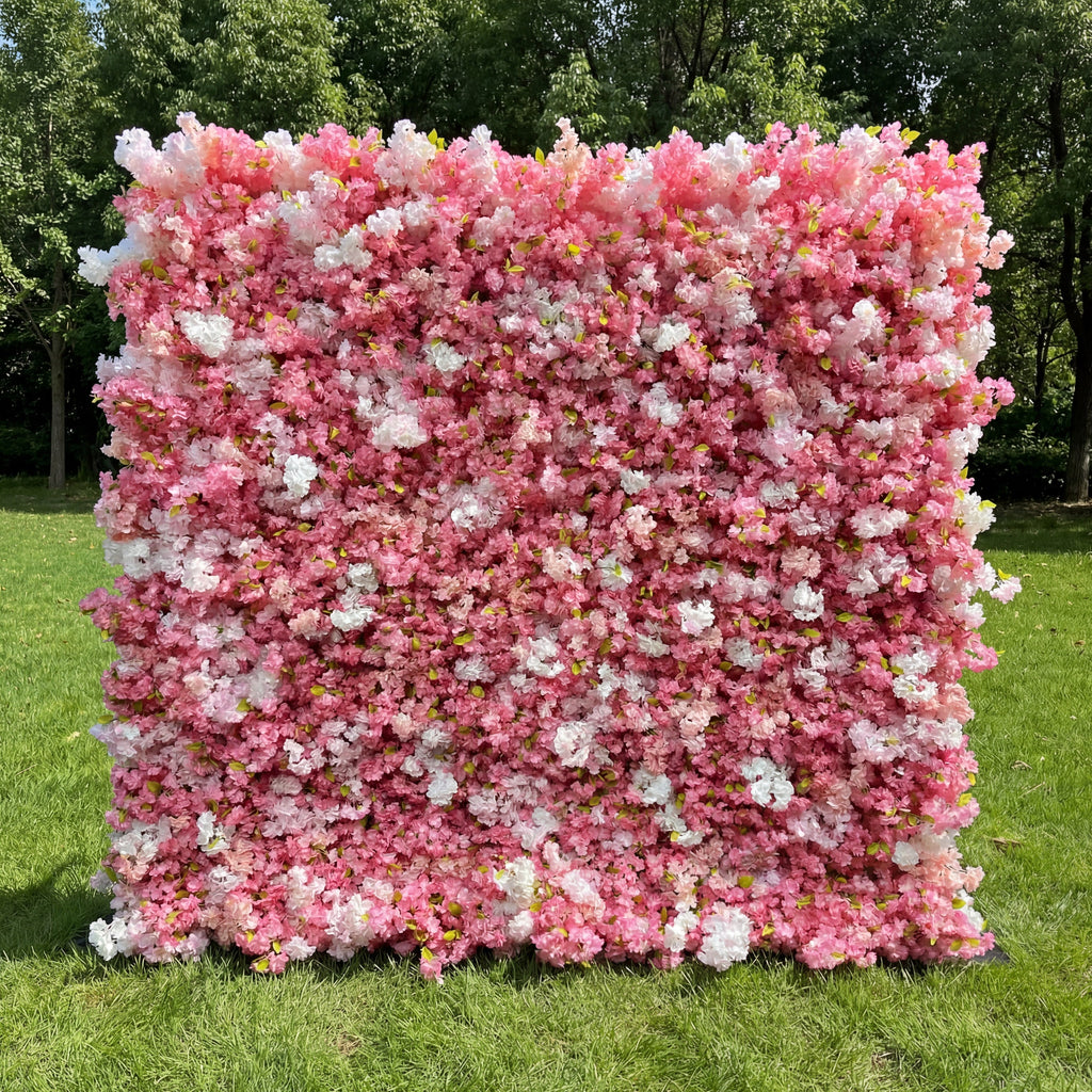 Blush Pink Cherry Blossom Flower Wall Backdrop: Dreamy Sakura Bloom Display for Romantic Events | VF-836