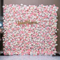 ' Exquisite Flower Wall: A Blend of Elegance and Durability with Soft Pink and White Artificial Blooms. Ideal for Weddings and Events. Easy Setup | VF-409