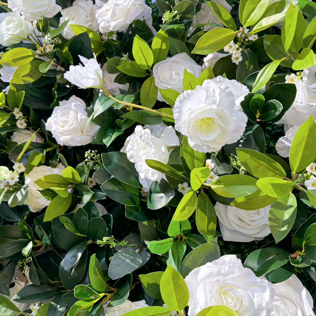 Enchanting White & Green Artificial Flower Wall - The Heart - Stealer for Wedding and Event Decor | VF-802