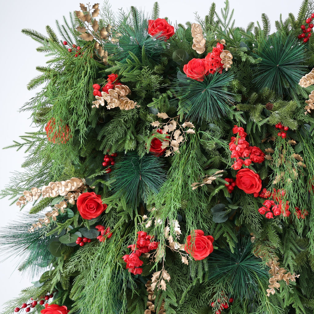 Christmas Themed Floral Arch: A Festive. Enchanting Masterpiece for Holiday Celebrations | VF-491-1