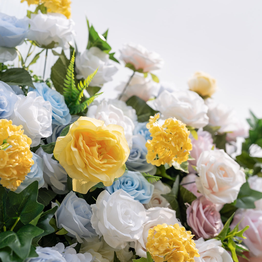 Rainbow Gradient Bloom Mix Rose Flower Wall Backdrop | VF-830