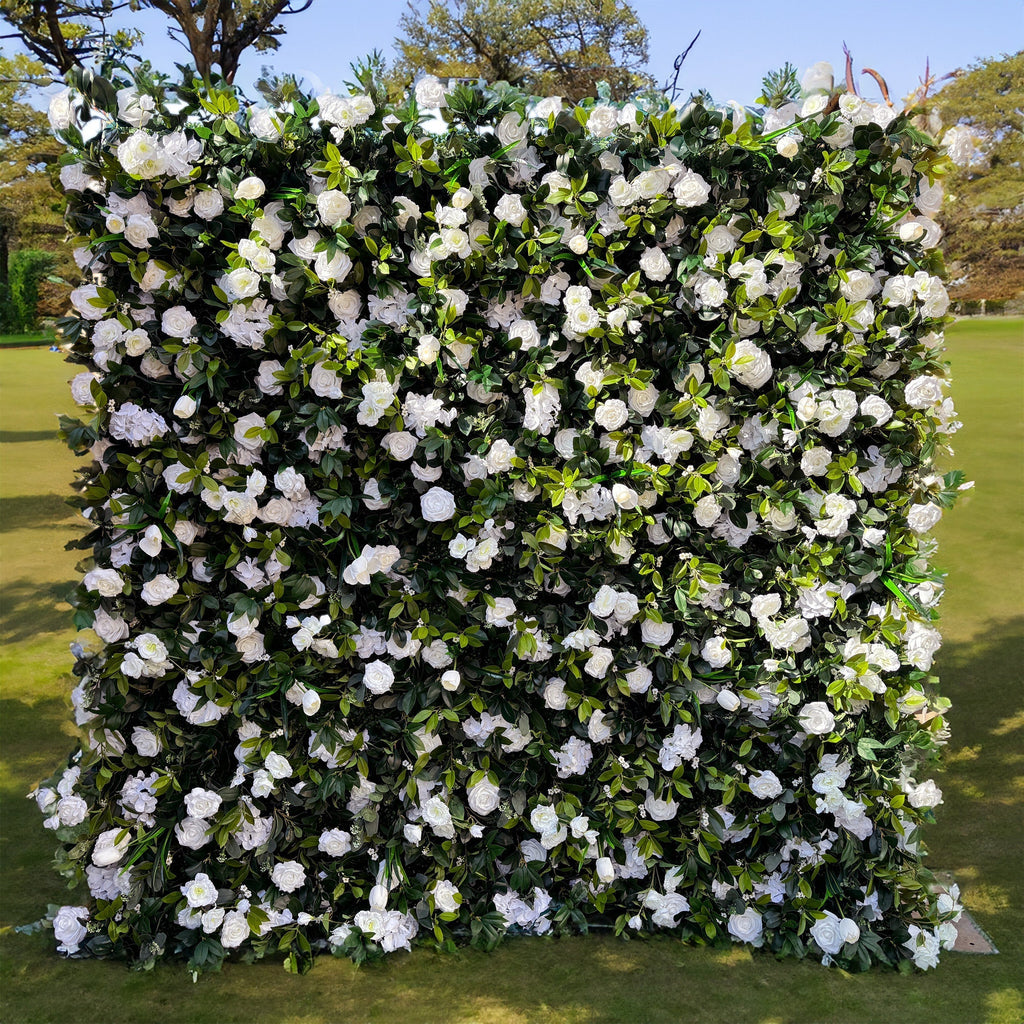 Enchanting White & Green Artificial Flower Wall - The Heart - Stealer for Wedding and Event Decor | VF-802