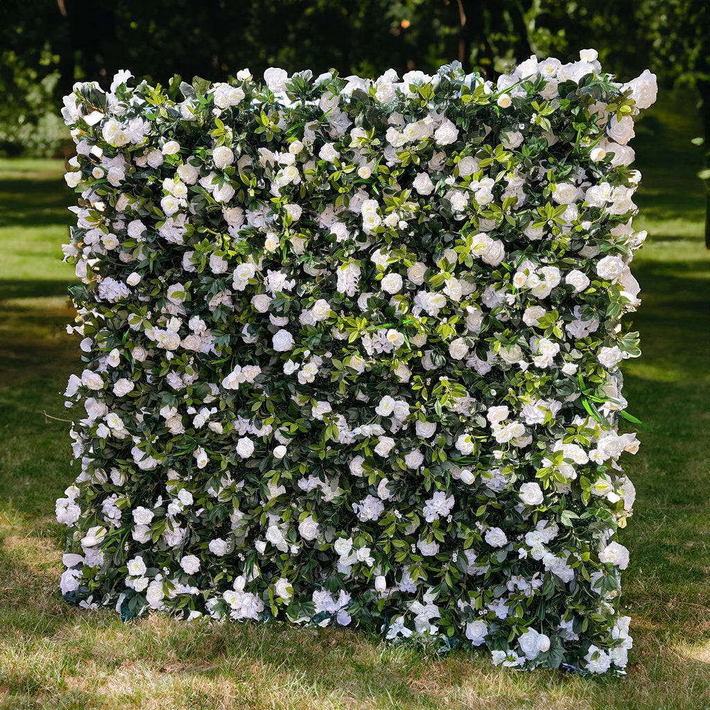 Enchanting White & Green Artificial Flower Wall - The Heart - Stealer for Wedding and Event Decor | VF-802