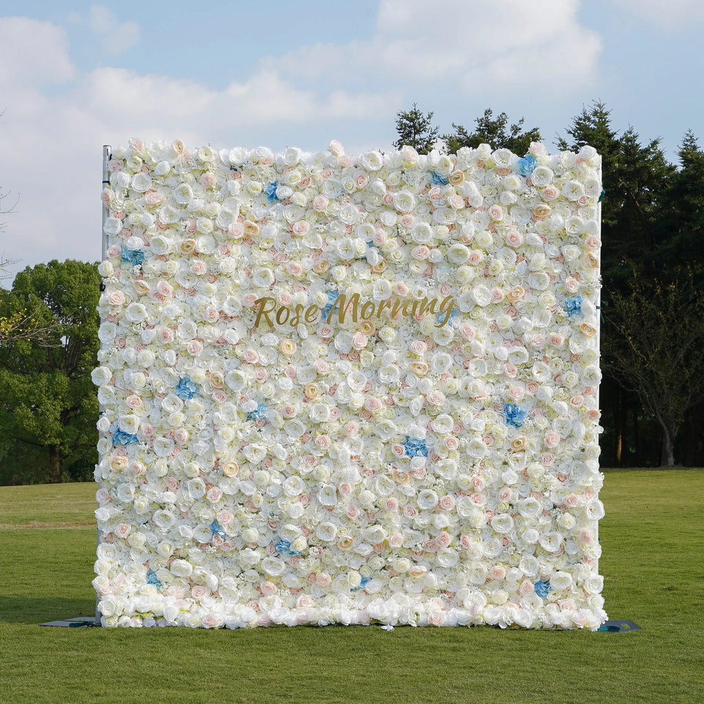 Adele：5D Fabric Artificial rolling up curtain flower wall Free Shipping