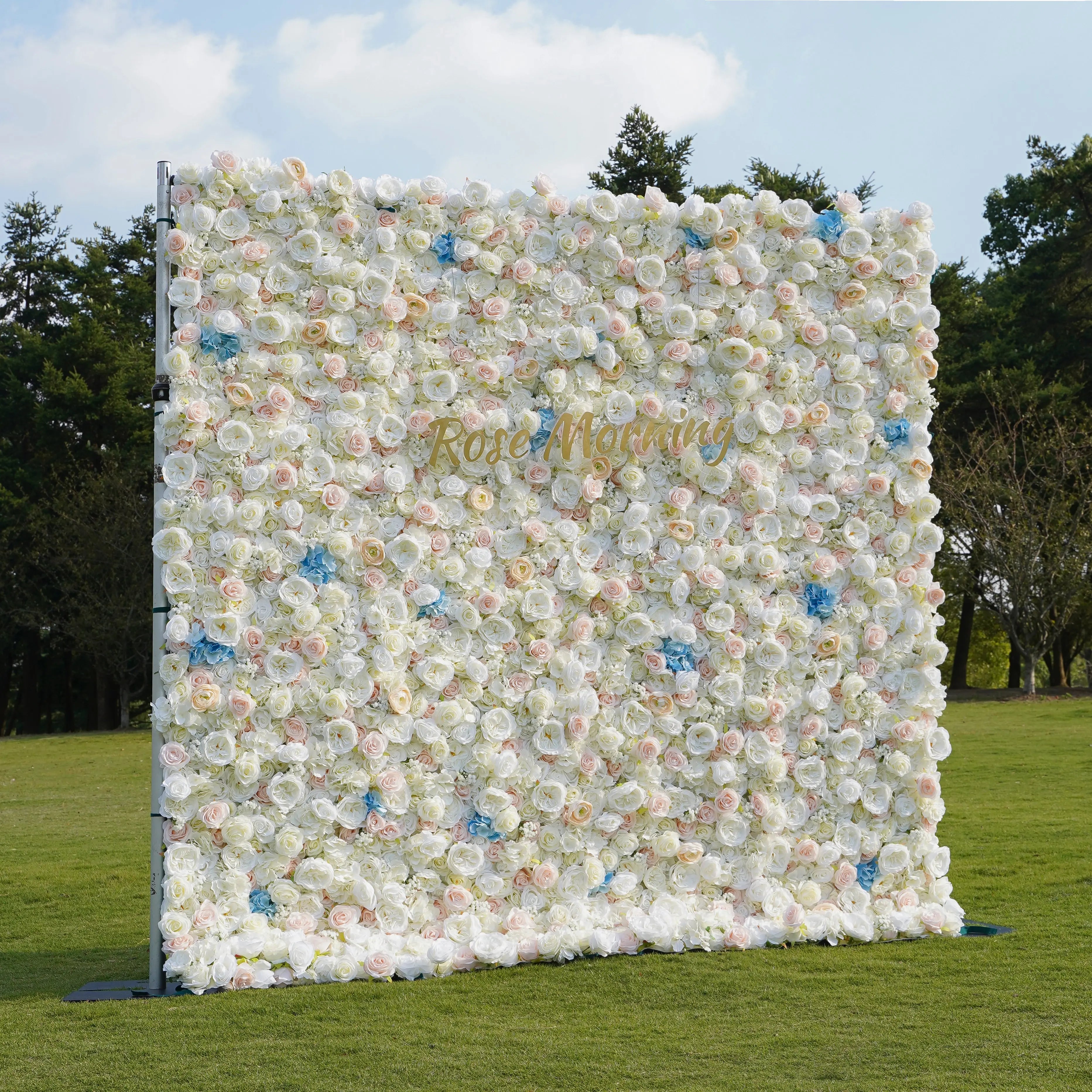Adele：5D Fabric Artificial rolling up curtain flower wall Free Shipping