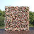 Amanda：5D Fabric Artificial rolling up curtain flower wall Free Shipping