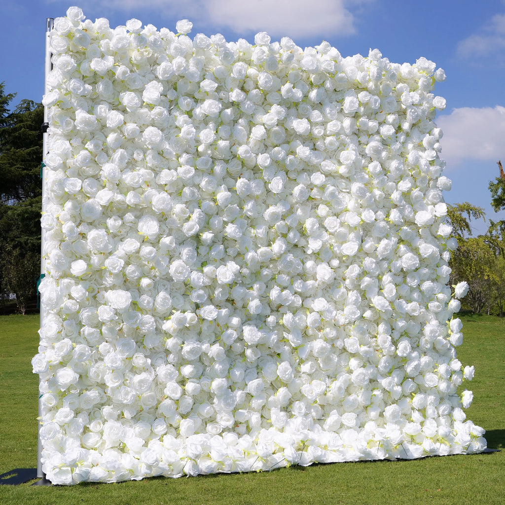 Angel：5D Fabric Artificial rolling up curtain flower wall (Ready to Ship) Free Shipping