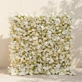 Arelette: Luxury 4D White & Green Silk Floral Wall Backdrop with Premium Orchids & Ranunculus for Modern Weddings Free Shipping