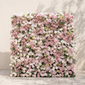 Aurorae: Luxury 4D Pink & White Rose & Orchid Silk Floral Wall with Lush Greenery Backdrop for Garden Weddings Free Shipping