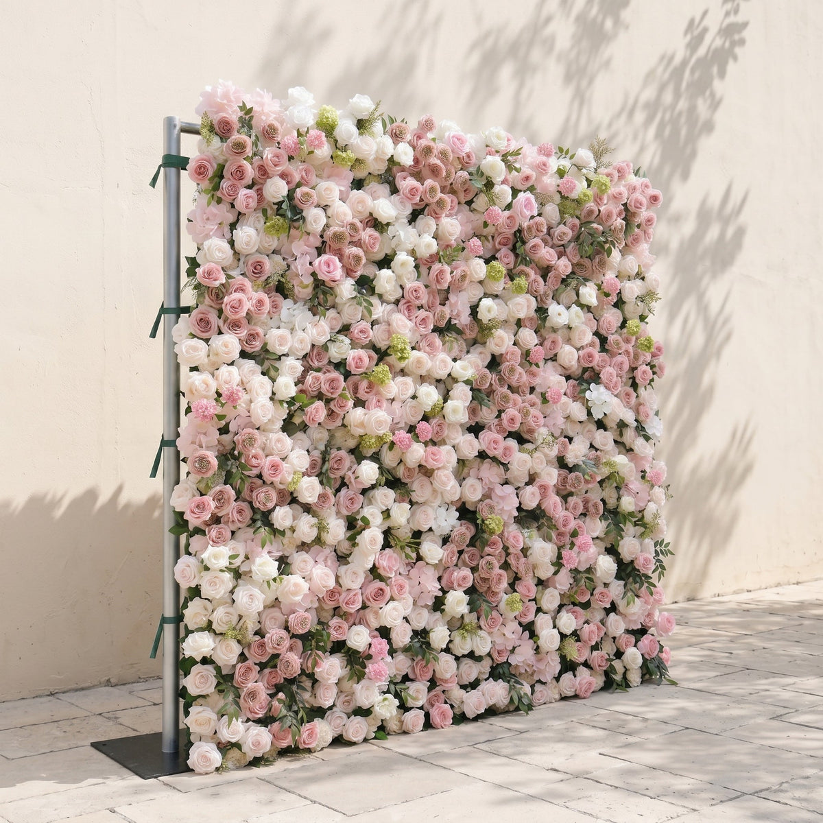 Aurorae: Luxury 4D Pink & White Rose & Orchid Silk Floral Wall with Lush Greenery Backdrop for Garden Weddings Free Shipping