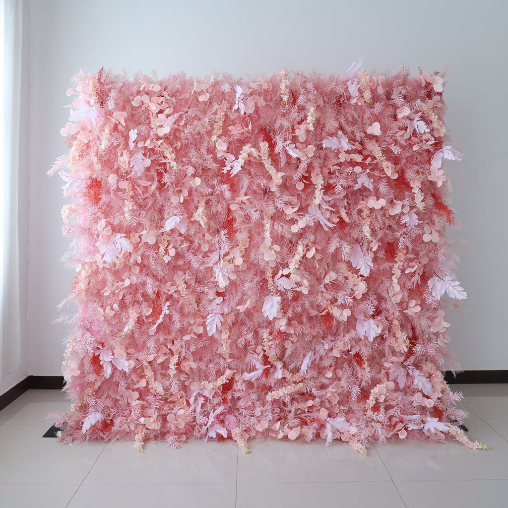 Blush Pink Floral Extravaganza Wall: A Dreamy. Romantic Masterpiece for Enchanting Celebrations | VF-621