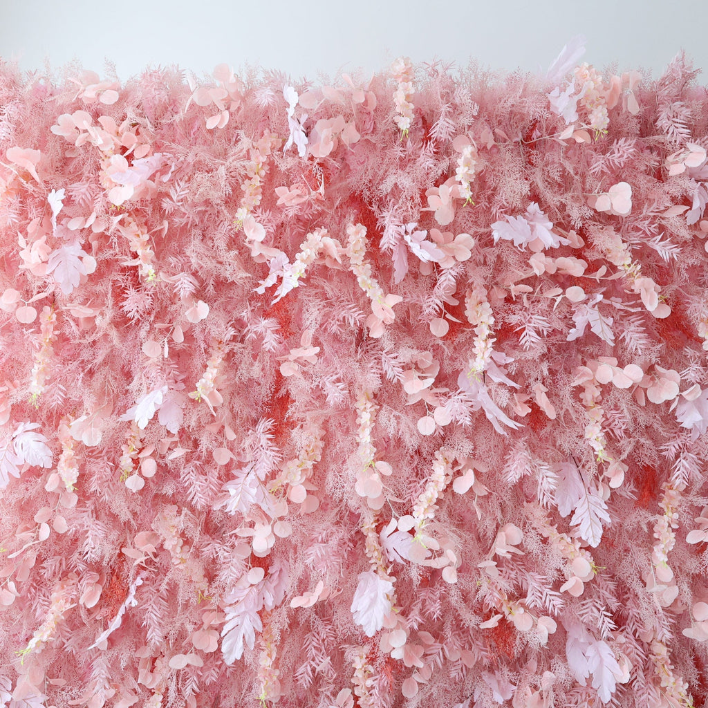 Blush Pink Floral Extravaganza Wall: A Dreamy. Romantic Masterpiece for Enchanting Celebrations | VF-621
