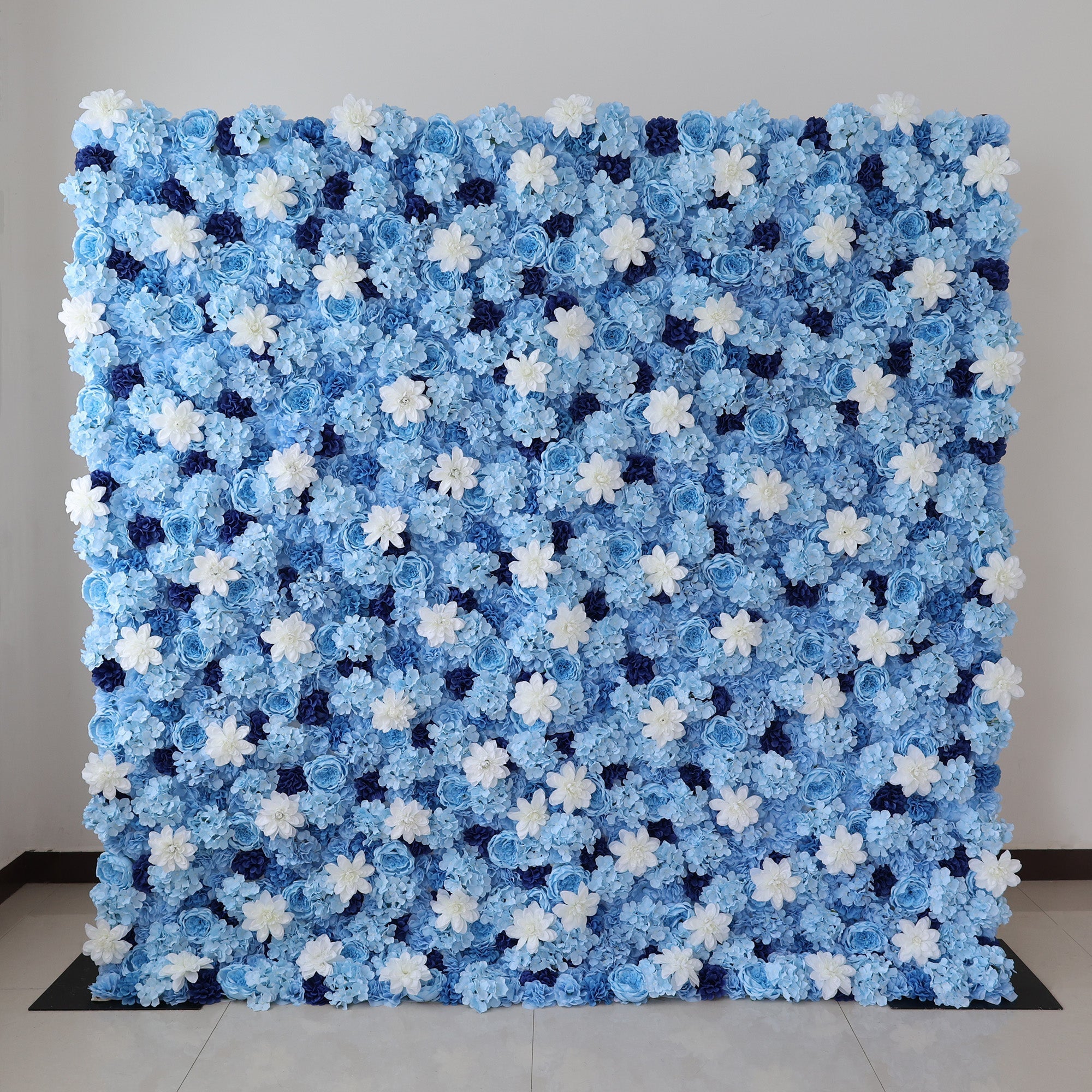 Blue & White Floral Wall: A Serene. Elegant Backdrop for Timeless Events | VF-579