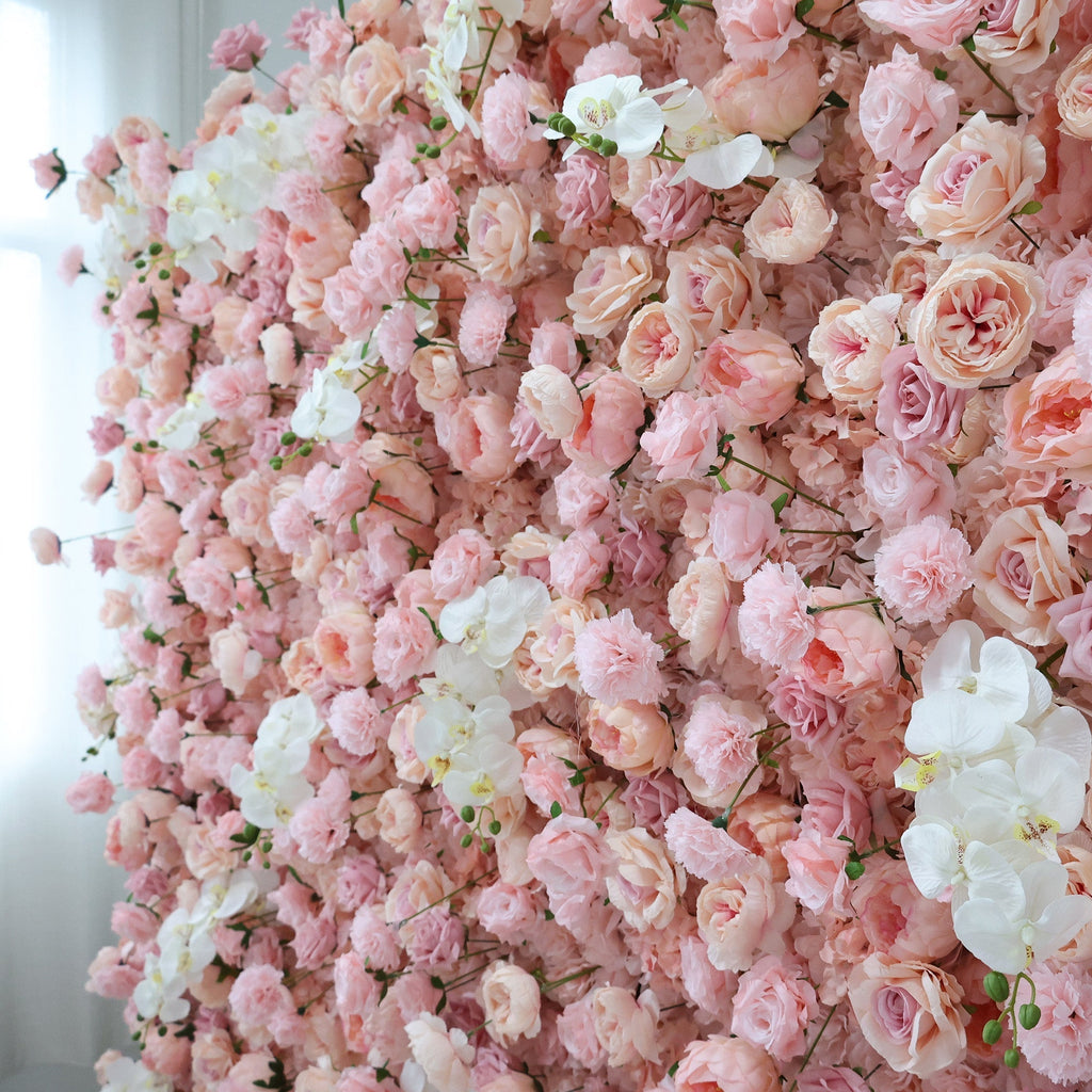 Blush & White Floral Extravaganza Wall: A Romantic. Dreamy Masterpiece for Enchanting Celebrations | VF-550