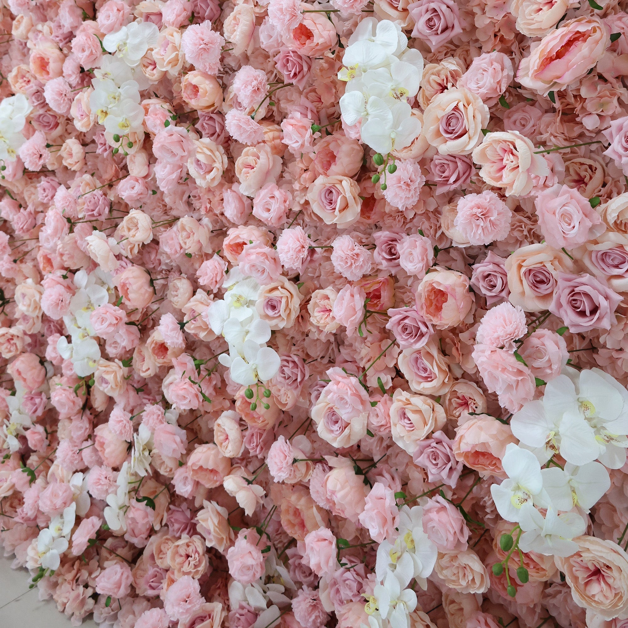 Blush & White Floral Extravaganza Wall: A Romantic. Dreamy Masterpiece for Enchanting Celebrations | VF-550