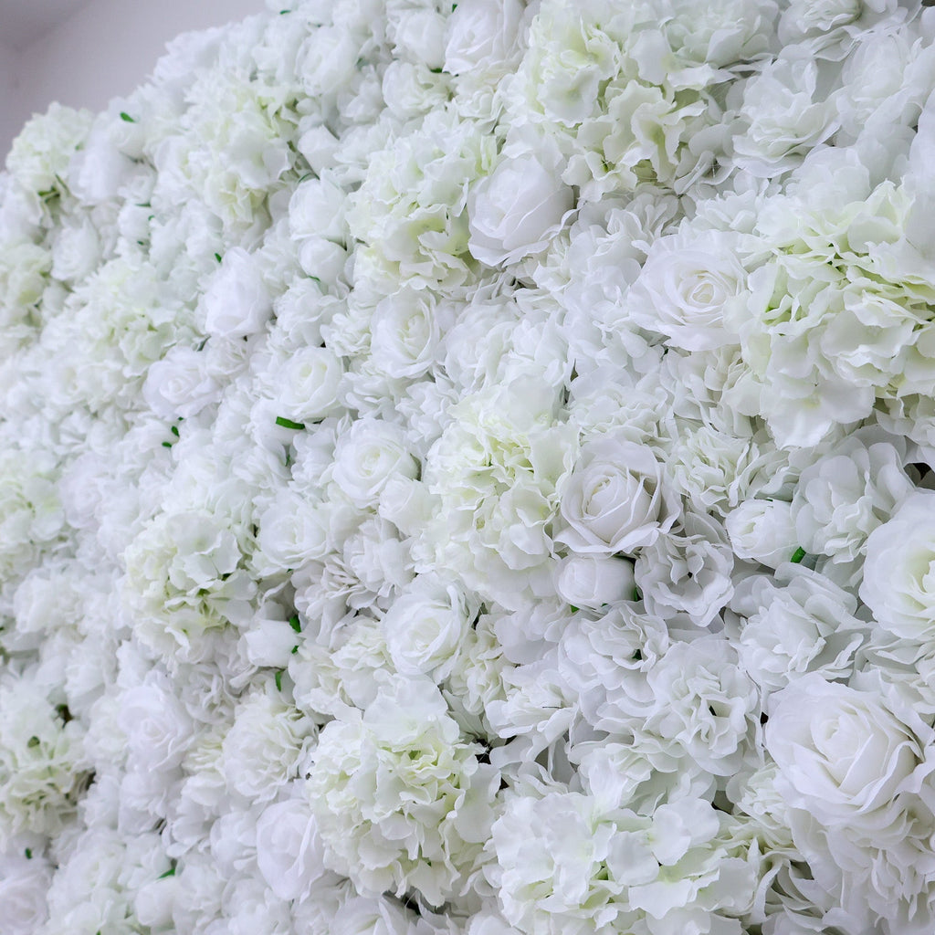 All - White Floral Wall: A Pure. Elegant Masterpiece for Timeless Celebrations | VF-551