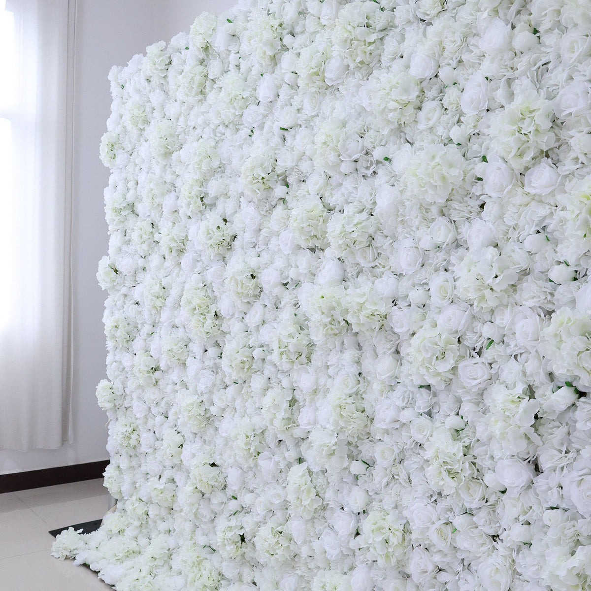 All - White Floral Wall: A Pure. Elegant Masterpiece for Timeless Celebrations | VF-551