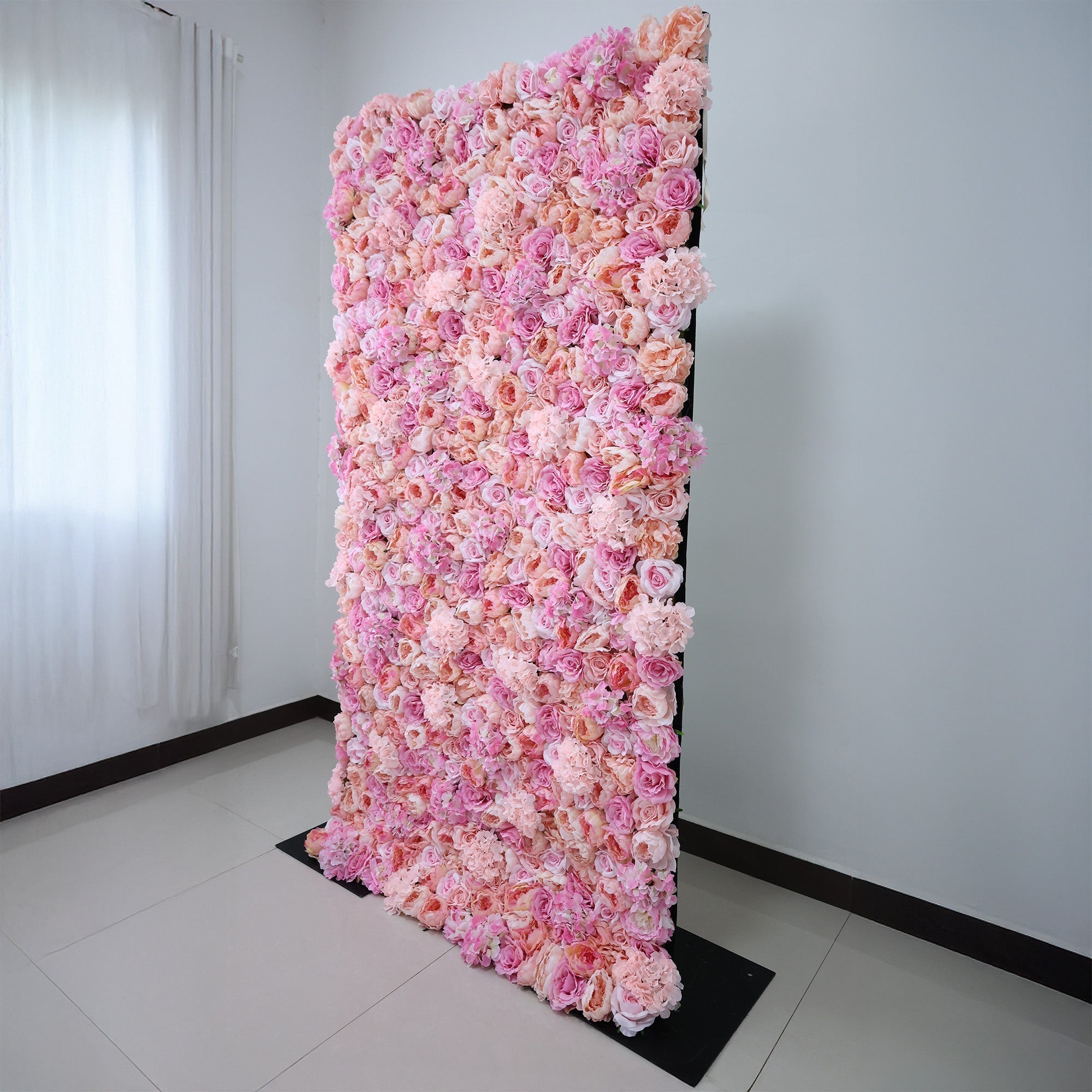 Blush & Peach Floral Extravaganza Wall: A Romantic. Dreamy Masterpiece for Enchanting Celebrations | VF-548