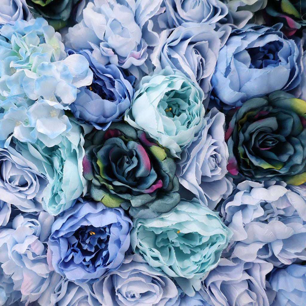 Blue & Teal Floral Extravaganza Wall: A Captivating. Ocean-Inspired Masterpiece for Memorable Celebrations | VF-549