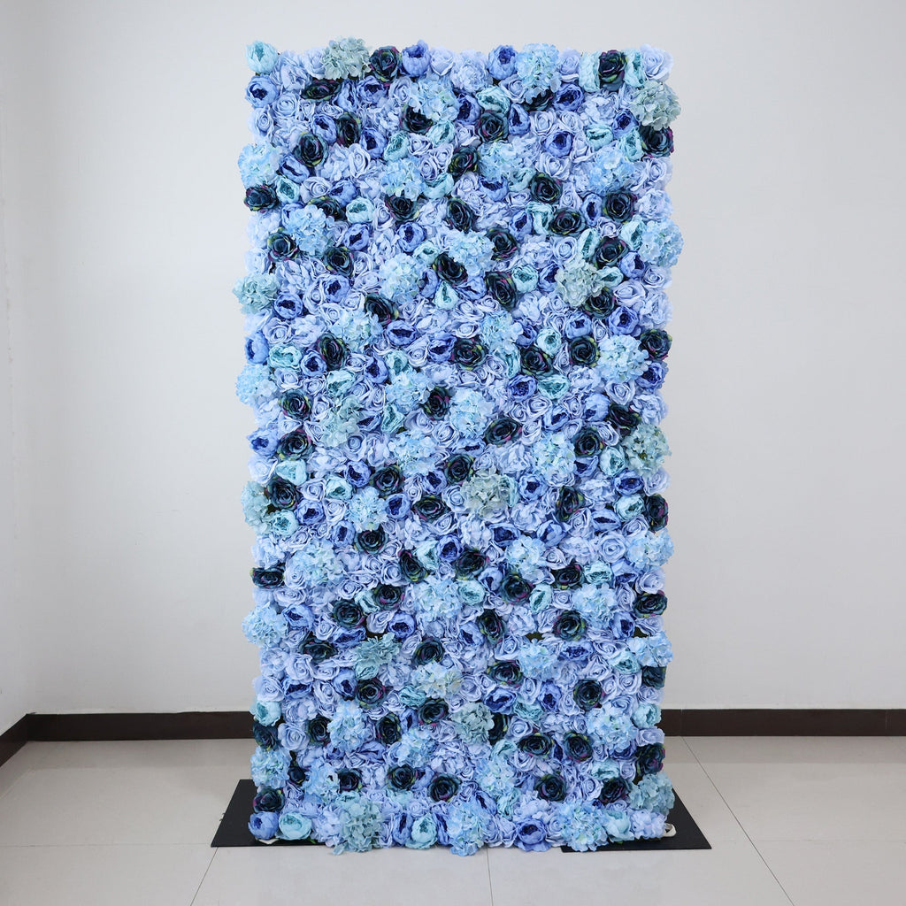 Blue & Teal Floral Extravaganza Wall: A Captivating. Ocean-Inspired Masterpiece for Memorable Celebrations | VF-549