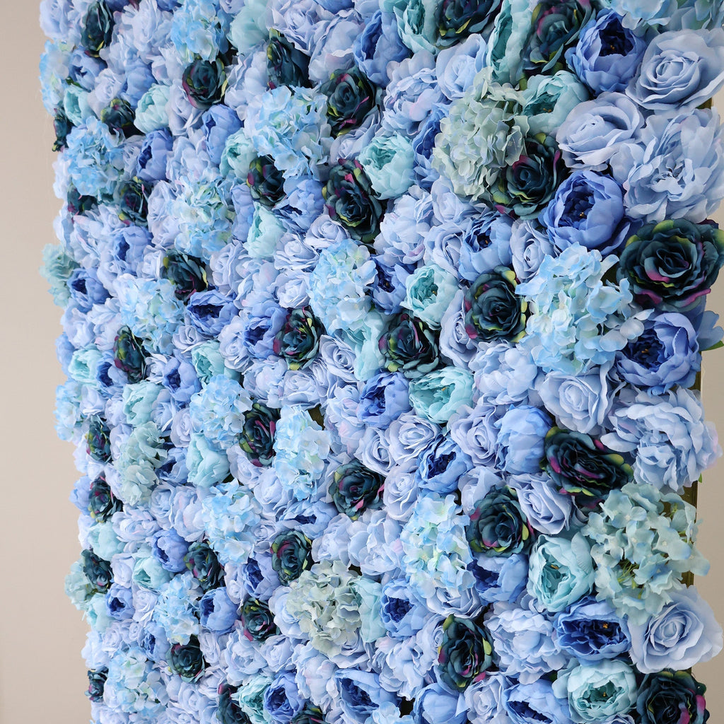 Blue & Teal Floral Extravaganza Wall: A Captivating. Ocean-Inspired Masterpiece for Memorable Celebrations | VF-549