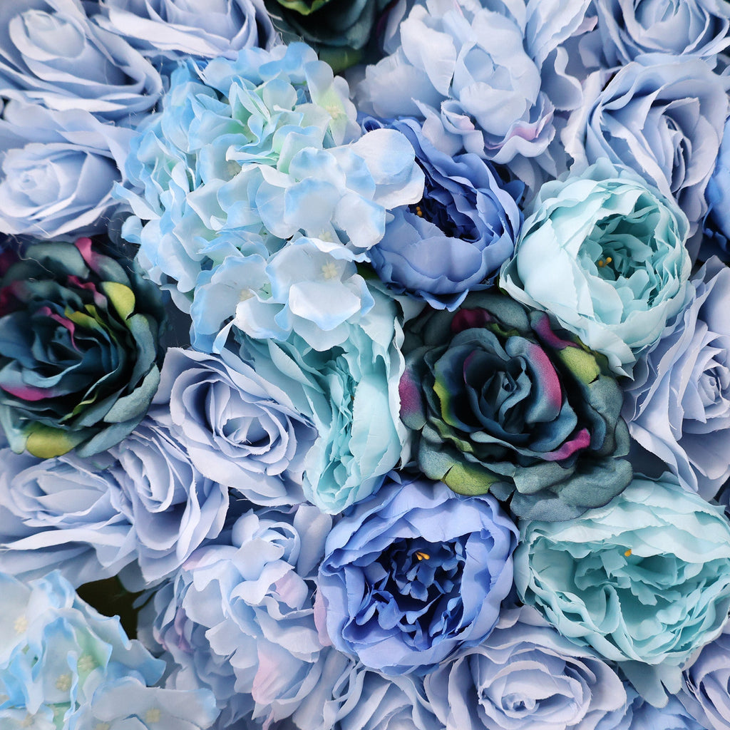 Blue & Teal Floral Extravaganza Wall: A Captivating. Ocean-Inspired Masterpiece for Memorable Celebrations | VF-549