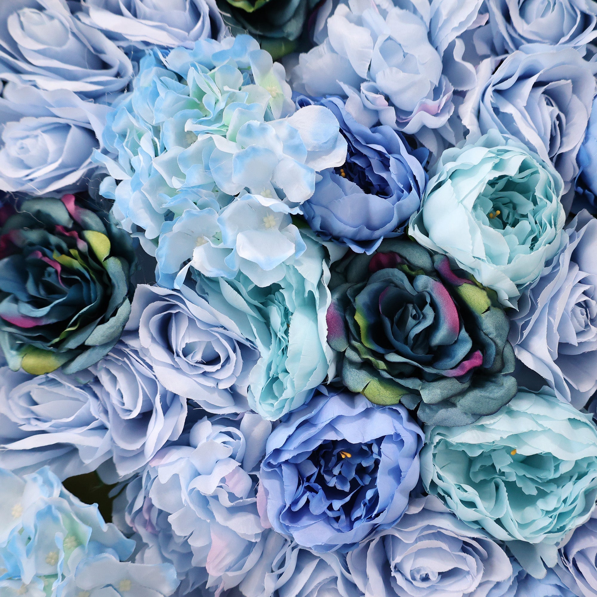 Blue & Teal Floral Extravaganza Wall: A Captivating. Ocean-Inspired Masterpiece for Memorable Celebrations | VF-549