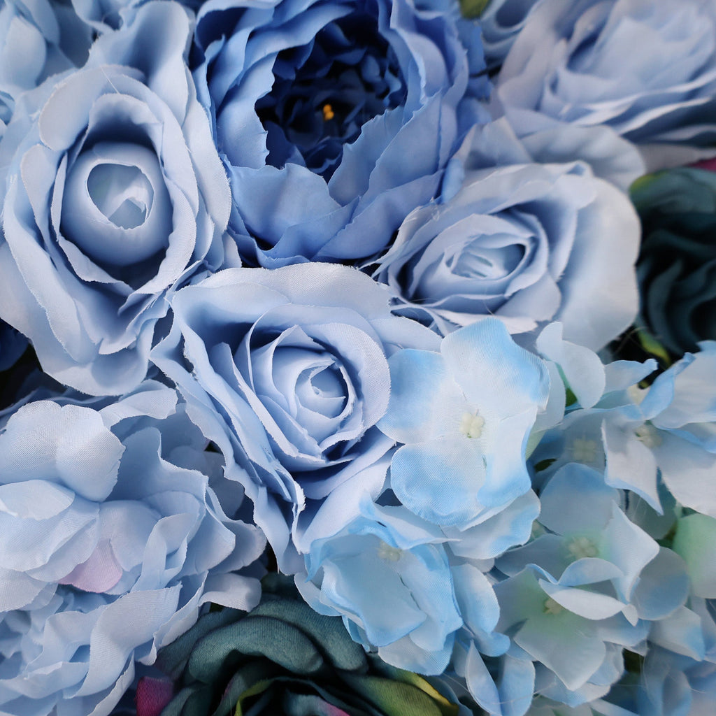 Blue & Teal Floral Extravaganza Wall: A Captivating. Ocean-Inspired Masterpiece for Memorable Celebrations | VF-549