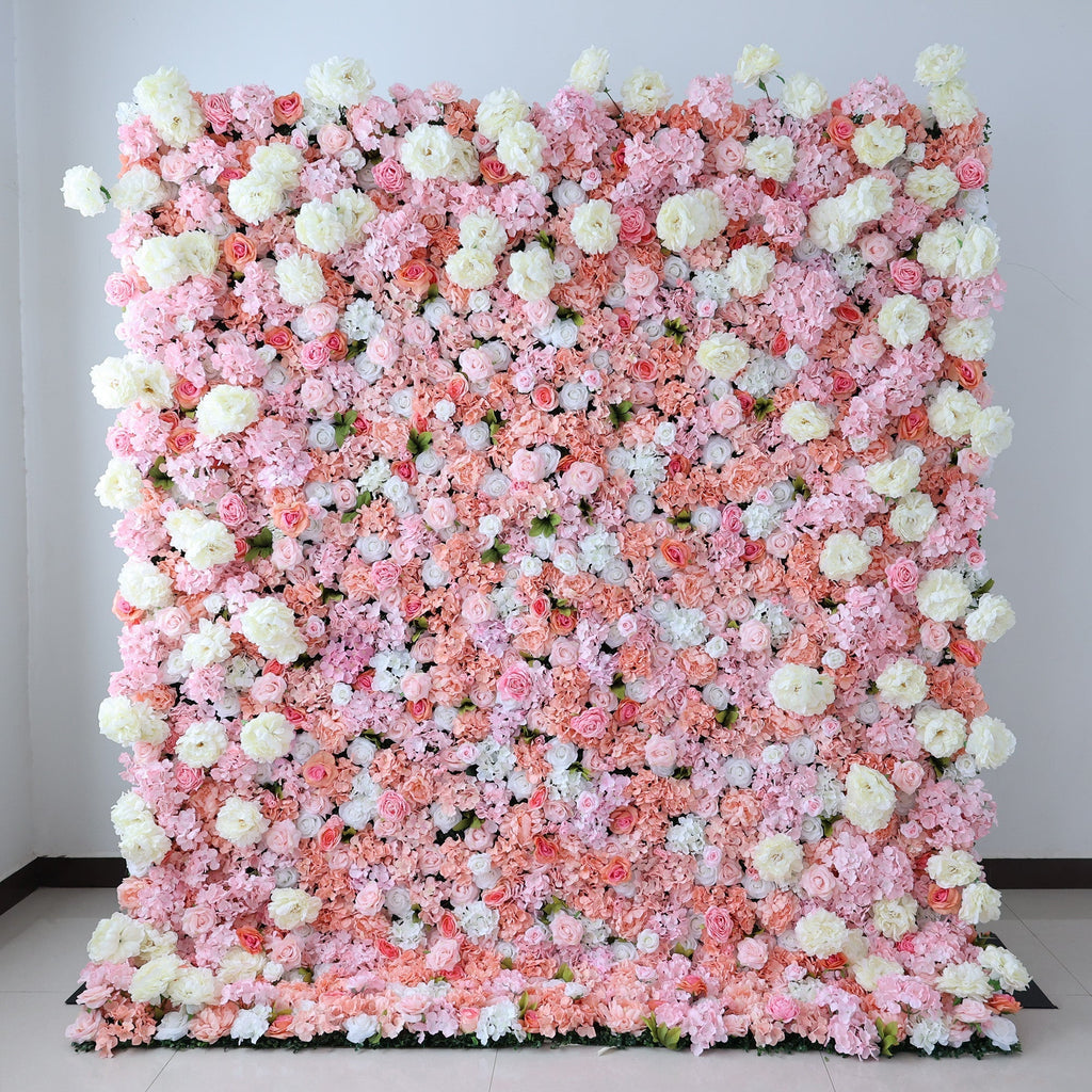 Blush & Coral Floral Extravaganza Wall: A Romantic. Dreamy Masterpiece for Enchanting Celebrations | VF-544