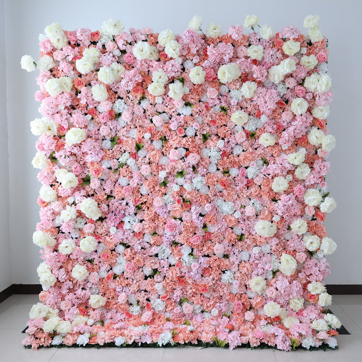 Blush & Coral Floral Extravaganza Wall: A Romantic. Dreamy Masterpiece for Enchanting Celebrations | VF-544