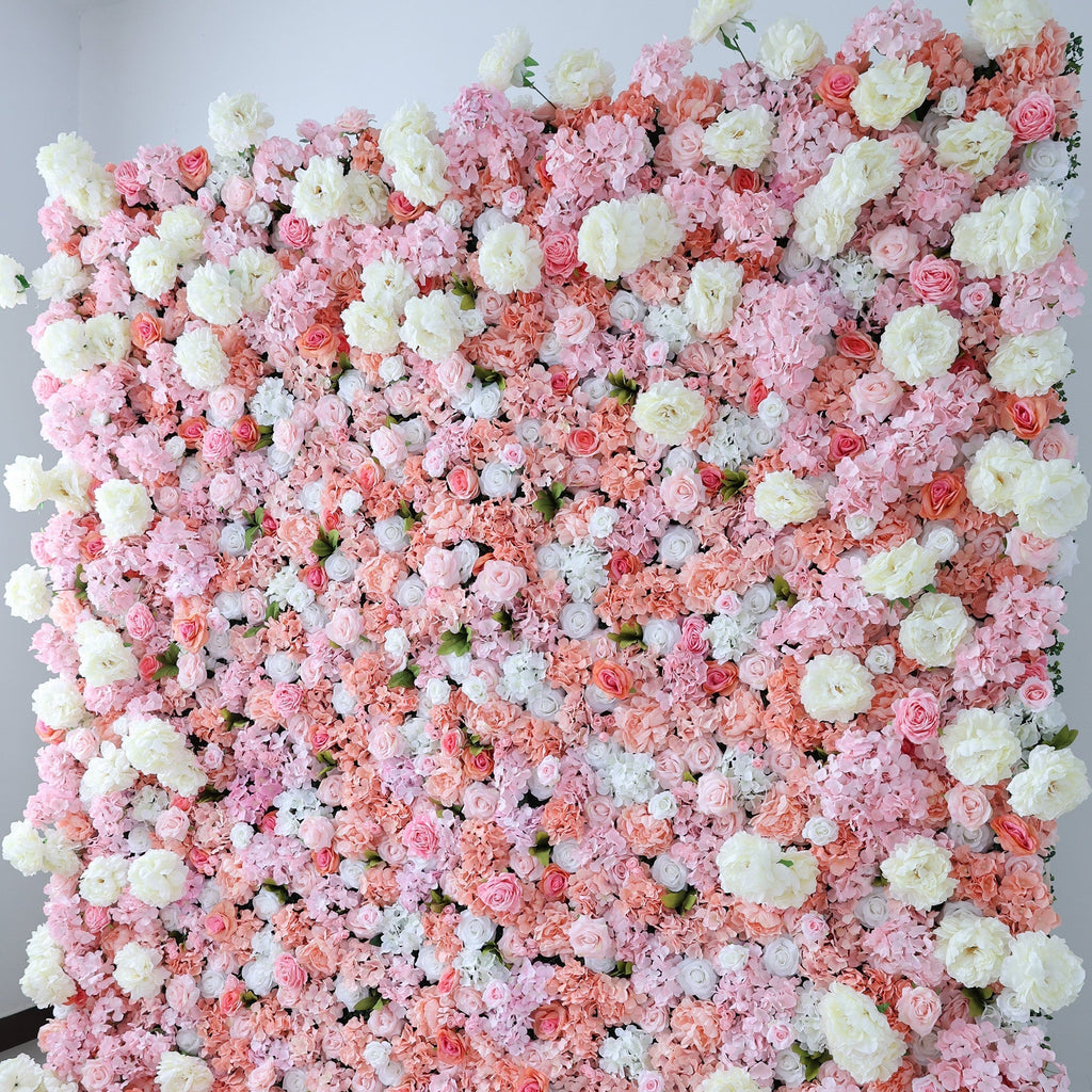 Blush & Coral Floral Extravaganza Wall: A Romantic. Dreamy Masterpiece for Enchanting Celebrations | VF-544