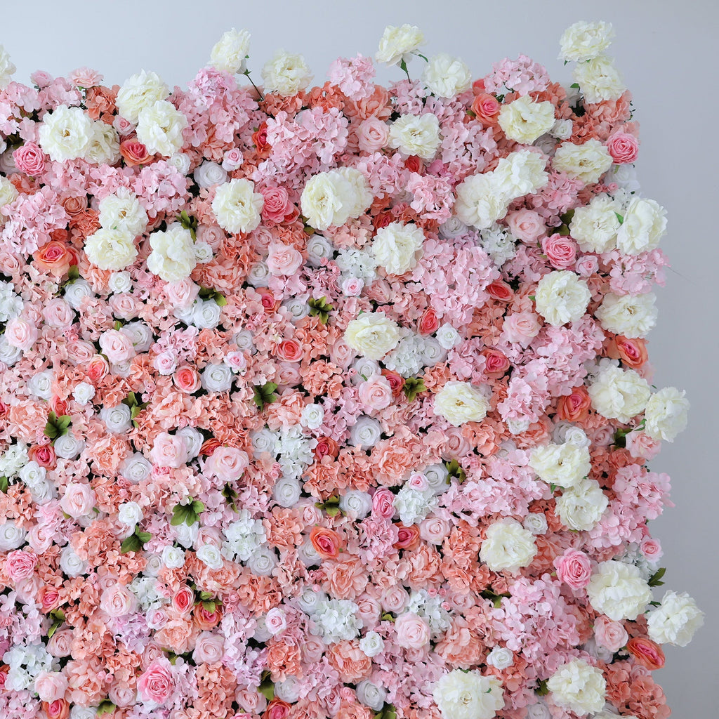 Blush & Coral Floral Extravaganza Wall: A Romantic. Dreamy Masterpiece for Enchanting Celebrations | VF-544