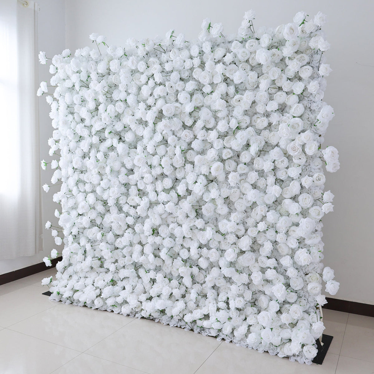 All - White Rose Floral Extravaganza Wall: A Pure. Elegant Masterpiece for Timeless Occasions | VF-547