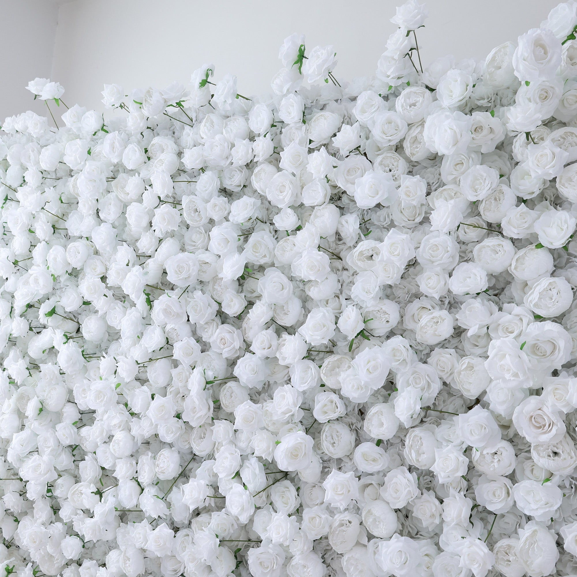 All - White Rose Floral Extravaganza Wall: A Pure. Elegant Masterpiece for Timeless Occasions | VF-547
